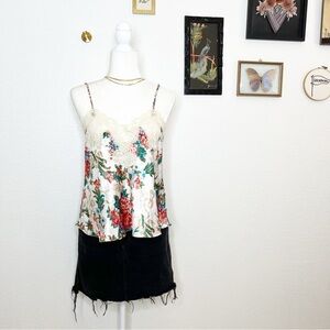 Vintage Victoria's Secret floral lace satin cami M/L